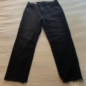Gap cheeky straight sky high jeans in washed black denim